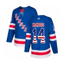 Men's New York Rangers #14 Greg McKegg Authentic Royal Blue USA Flag Fashion Hockey Jersey