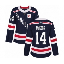 Women's New York Rangers #14 Greg McKegg Authentic Navy Blue 2018 Winter Classic Hockey Jersey