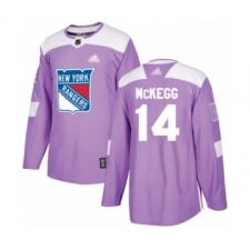 Youth New York Rangers #14 Greg McKegg Authentic Purple Fights Cancer Practice Hockey Jersey