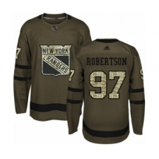 Men's New York Rangers #97 Matthew Robertson Authentic Green Salute to Service Hockey Jersey