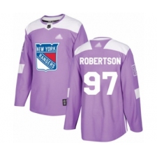 Men's New York Rangers #97 Matthew Robertson Authentic Purple Fights Cancer Practice Hockey Jersey