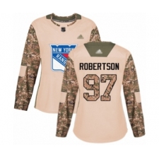 Women's New York Rangers #97 Matthew Robertson Authentic Camo Veterans Day Practice Hockey Jersey