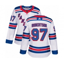 Women's New York Rangers #97 Matthew Robertson Authentic White Away Hockey Jersey