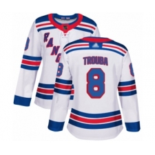 Women's New York Rangers #8 Jacob Trouba Authentic White Away Hockey Jersey