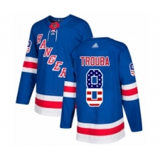 Youth New York Rangers #8 Jacob Trouba Authentic Royal Blue USA Flag Fashion Hockey Jersey