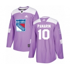Youth New York Rangers #10 Artemi Panarin Authentic Purple Fights Cancer Practice Hockey Jersey