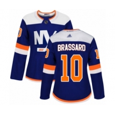 Women's New York Islanders #10 Derick Brassard Authentic Blue Alternate Hockey Jersey