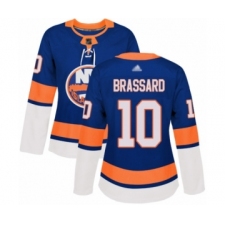 Women's New York Islanders #10 Derick Brassard Authentic Royal Blue Home Hockey Jersey