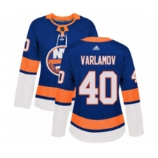 Women's New York Islanders #40 Semyon Varlamov Authentic Royal Blue Home Hockey Jersey