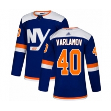 Youth New York Islanders #40 Semyon Varlamov Authentic Blue Alternate Hockey Jersey