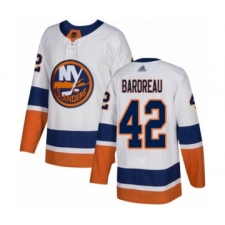 Men's New York Islanders #42 Cole Bardreau Authentic White Away Hockey Jersey