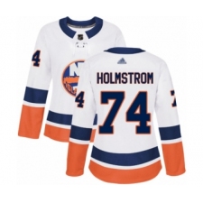 Women's New York Islanders #74 Simon Holmstrom Authentic White Away Hockey Jersey