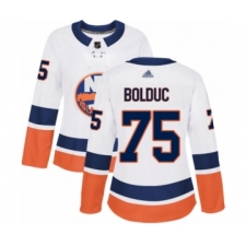 Women's New York Islanders #75 Samuel Bolduc Authentic White Away Hockey Jersey