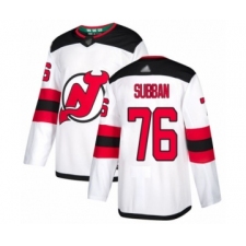 Men's New Jersey Devils #76 P. K. Subban Authentic White Away Hockey Jersey