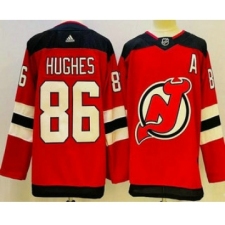 Men's New Jersey Devils #86 Jack Hughes Red Authentic Jersey