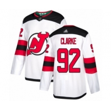 Men's New Jersey Devils #92 Graeme Clarke Authentic White Away Hockey Jersey