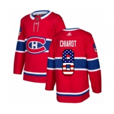 Men's Montreal Canadiens #8 Ben Chiarot Authentic Red USA Flag Fashion Hockey Jersey