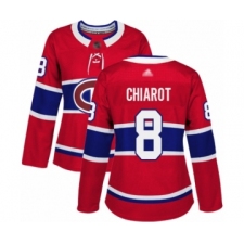Women's Montreal Canadiens #8 Ben Chiarot Authentic Red Home Hockey Jersey