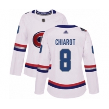Women's Montreal Canadiens #8 Ben Chiarot Authentic White 2017 100 Classic Hockey Jersey