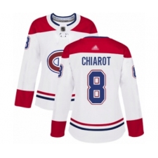 Women's Montreal Canadiens #8 Ben Chiarot Authentic White Away Hockey Jersey