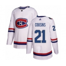 Men's Montreal Canadiens #21 Nick Cousins Authentic White 2017 100 Classic Hockey Jersey