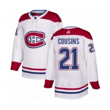 Men's Montreal Canadiens #21 Nick Cousins Authentic White Away Hockey Jersey