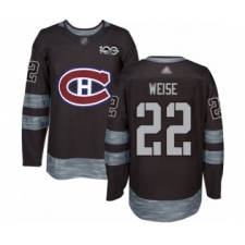 Men's Montreal Canadiens #22 Dale Weise Authentic Black 1917-2017 100th Anniversary Hockey Jersey