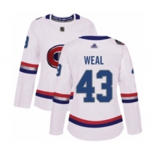 Women's Montreal Canadiens #43 Jordan Weal Authentic White 2017 100 Classic Hockey Jersey