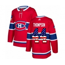 Men's Montreal Canadiens #44 Nate Thompson Authentic Red USA Flag Fashion Hockey Jersey