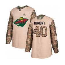 Youth Minnesota Wild #40 Gabriel Dumont Authentic Camo Veterans Day Practice Hockey Jersey