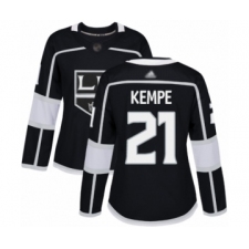 Women's Los Angeles Kings #21 Mario Kempe Authentic Black Home Hockey Jersey