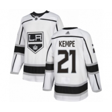Youth Los Angeles Kings #21 Mario Kempe Authentic White Away Hockey Jersey