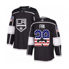 Men's Los Angeles Kings #29 Martin Frk Authentic Black USA Flag Fashion Hockey Jersey