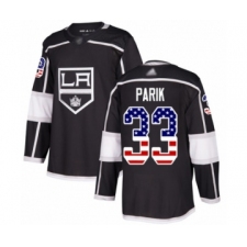 Youth Los Angeles Kings #33 Lukas Parik Authentic Black USA Flag Fashion Hockey Jersey