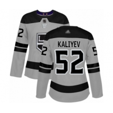 Women's Los Angeles Kings #52 Arthur Kaliyev Authentic Gray Alternate Hockey Jersey