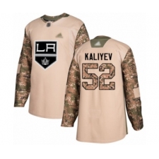 Youth Los Angeles Kings #52 Arthur Kaliyev Authentic Camo Veterans Day Practice Hockey Jersey