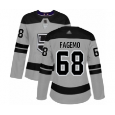 Women's Los Angeles Kings #68 Samuel Fagemo Authentic Gray Alternate Hockey Jersey