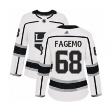 Women's Los Angeles Kings #68 Samuel Fagemo Authentic White Away Hockey Jersey