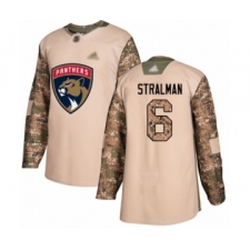 Men's Florida Panthers #6 Anton Stralman Authentic Camo Veterans Day Practice Hockey Jersey