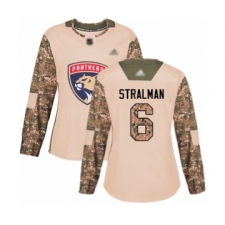 Women's Florida Panthers #6 Anton Stralman Authentic Camo Veterans Day Practice Hockey Jersey