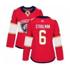 Women's Florida Panthers #6 Anton Stralman Authentic Red Home Hockey Jersey