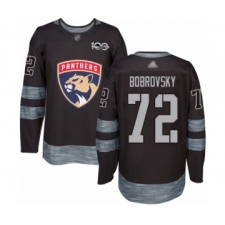 Men's Florida Panthers #72 Sergei Bobrovsky Authentic Black 1917-2017 100th Anniversary Hockey Jersey