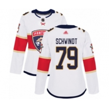 Women's Florida Panthers #79 Cole Schwindt Authentic White Away Hockey Jersey
