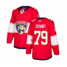 Youth Florida Panthers #79 Cole Schwindt Authentic Red Home Hockey Jersey