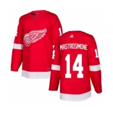 Men's Detroit Red Wings #14 Robert Mastrosimone Authentic Red Home Hockey Jersey