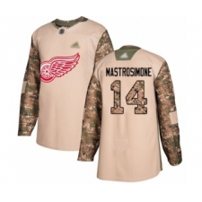 Youth Detroit Red Wings #14 Robert Mastrosimone Authentic Camo Veterans Day Practice Hockey Jersey