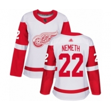 Women's Detroit Red Wings #22 Patrik Nemeth Authentic White Away Hockey Jersey