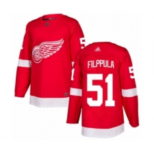 Men's Detroit Red Wings #51 Valtteri Filppula Authentic Red Home Hockey Jersey