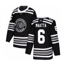 Men's Chicago Blackhawks #6 Olli Maatta Authentic Black 2019 Winter Classic Hockey Jersey