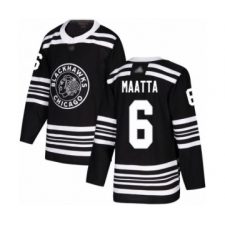Men's Chicago Blackhawks #6 Olli Maatta Authentic Black Alternate Hockey Jersey